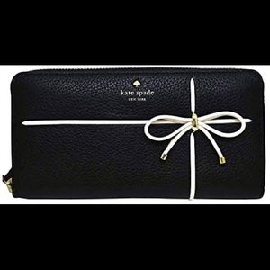 Kate Spade Black & White Bow Neda Wallet